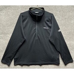 The North Face Mountain Peaks 1/4-Zip Fleece Pullover Men 2XL Black EUC Hiking